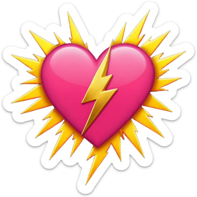 Really cool heart emoji for my sexy girlfriend that’s red & black with hot pink lightning  sticker