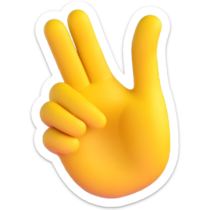 Convert the cartoon 'OK' hand gesture into a 3D emoji style with a smooth and rounded look, using yellow emoji color. Maintain a transparent background. sticker