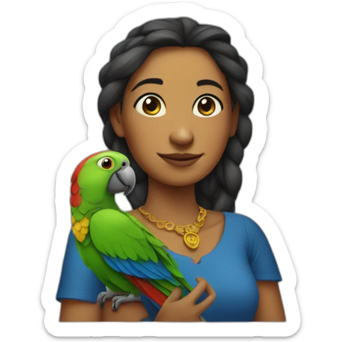 Parrot woman sticker