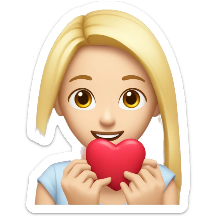 Dos chicas adultas una rubia y otra castaña haciendo un corazón con las manos  sticker