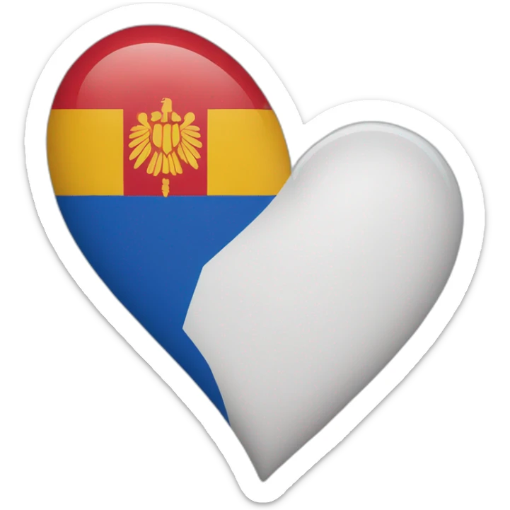 heart with the flag of Armenia and Central Africa inside sticker