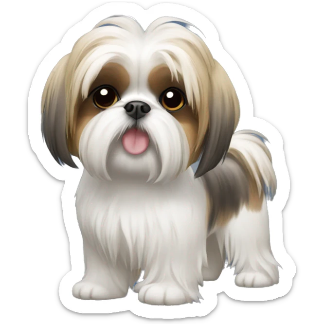 Shih tzu with ponytail sticker