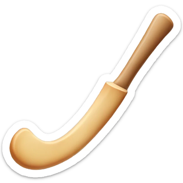 Piece of bread with long hair and a hockey stick sticker