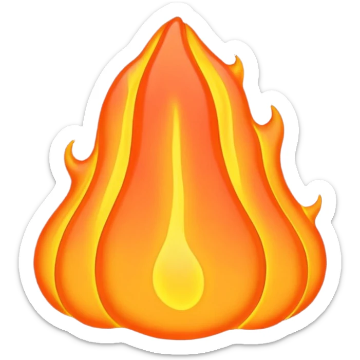 create an emoji of a little lava flow, no face just the lava, no volcano, something like a stain sticker