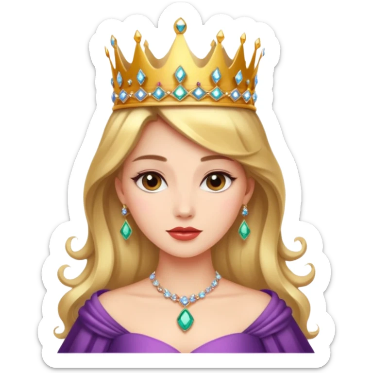 Queen – Elegant woman with jeweled crown and gown sticker