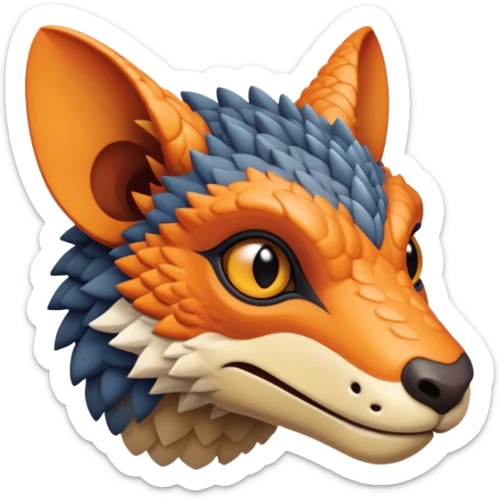 warm-colored Vernid-Trico-Fionbri-creature (full body) sticker