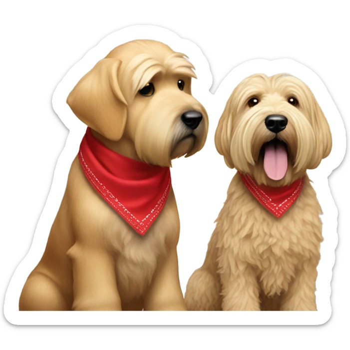 President Donald trump and wheaten terrier wearing a red bandana sticker