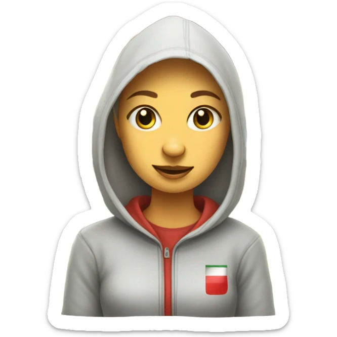 Hungarian villa American type wearing a hoodie female dog sticker