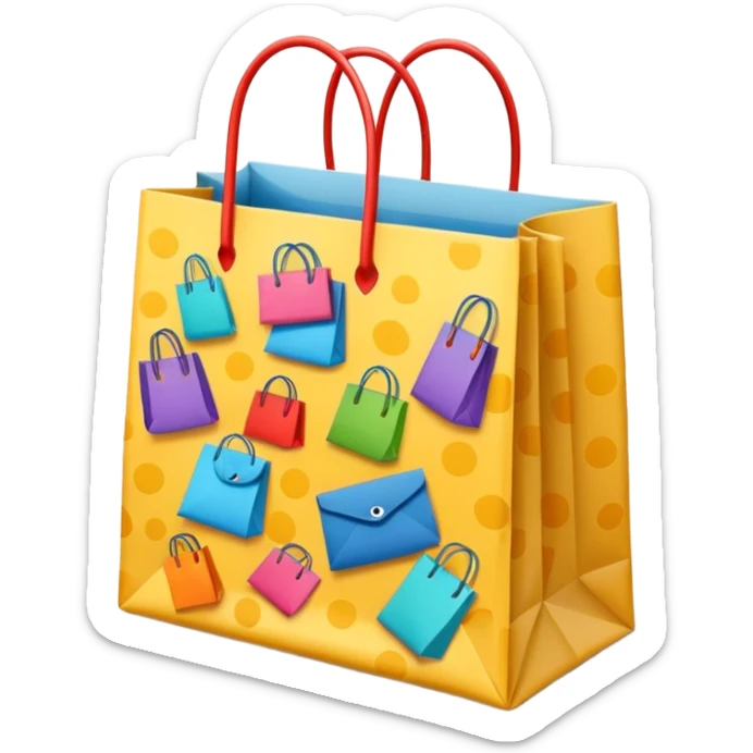 beautiful shopping bag sticker