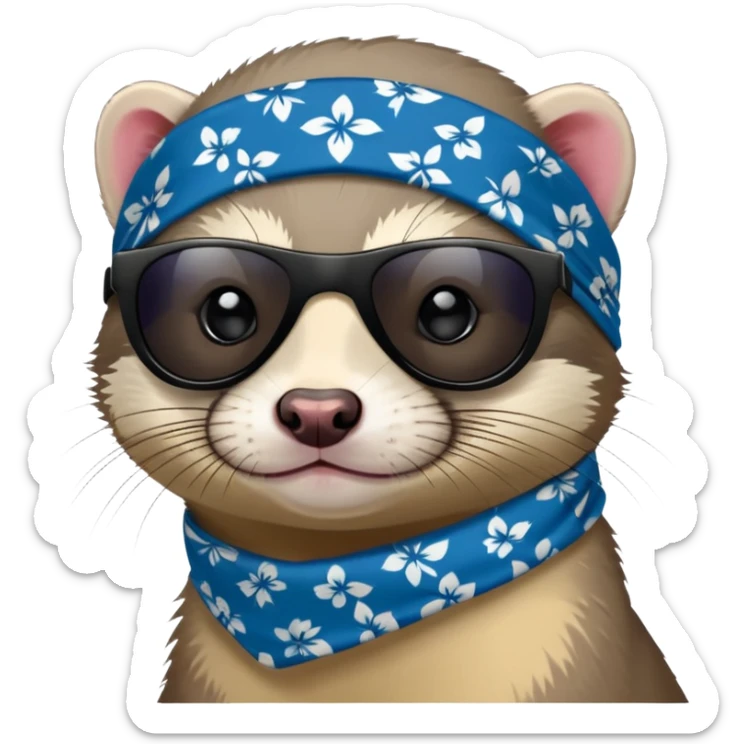 These two animals look like they run the streets — ferret and seal, dripped out in shades and bandanas, repping their squad  sticker