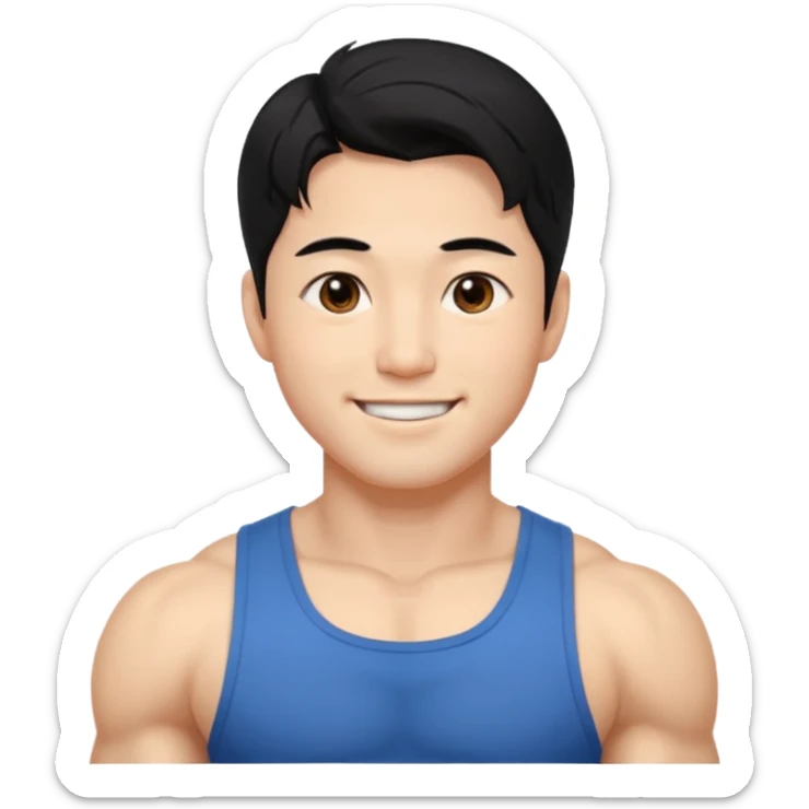 Koreli bir erkek ama çok yakışık lı ve kaslı saçı dümdüz sticker