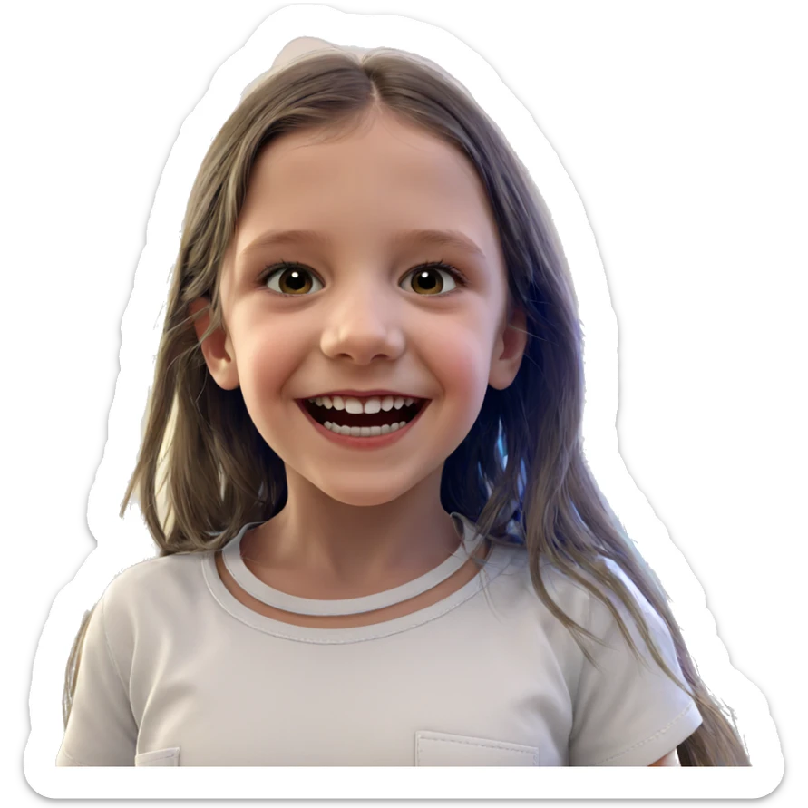 smiling girl in horror theme sticker