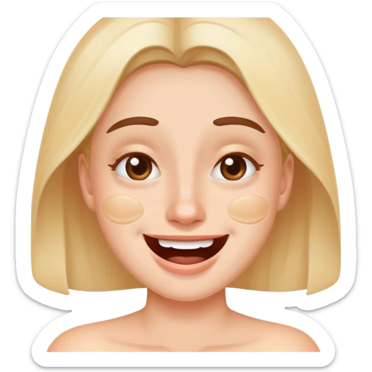 Funny face with uneven skin tone patches reacting to skincare products sticker