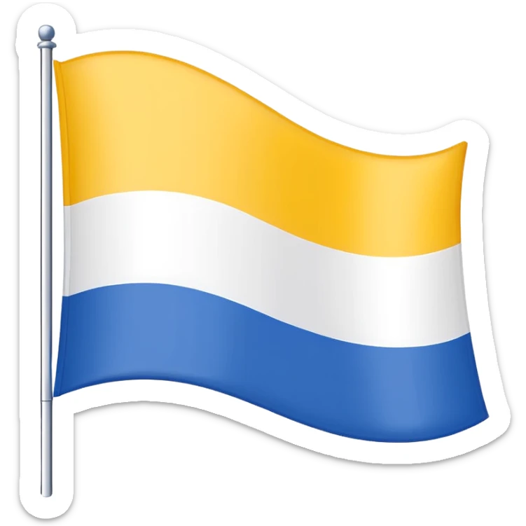 bandera dividida verticalmente en tres colores: blanco, azul y amarillo (en ese orden) sticker