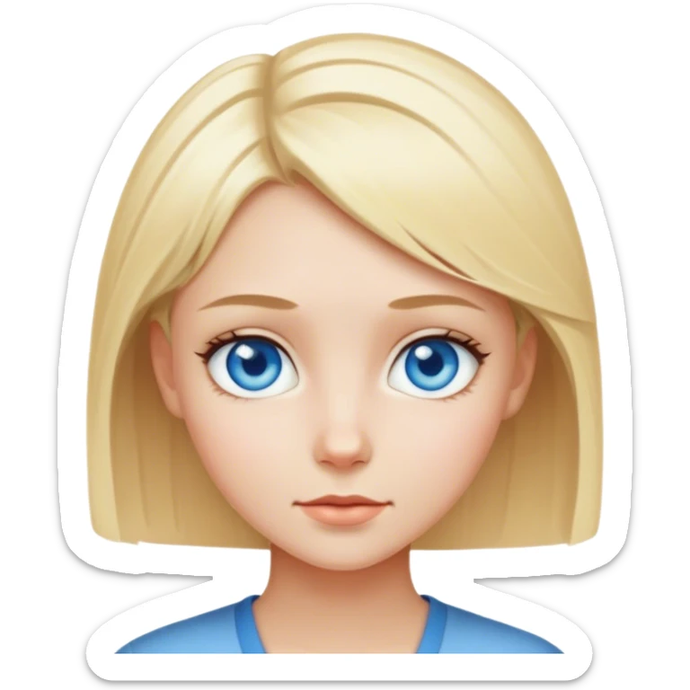 Blonde girl with Blue eyes and short hair sticker