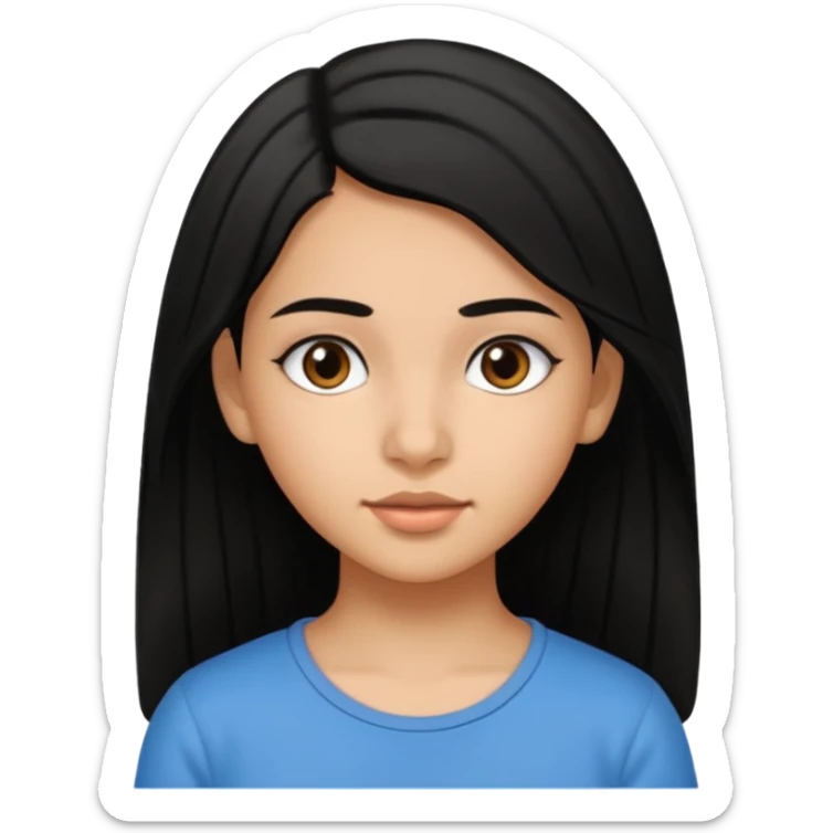 Fait une fille de 15 ans tunisienne avec les cheveux noir lisse sticker