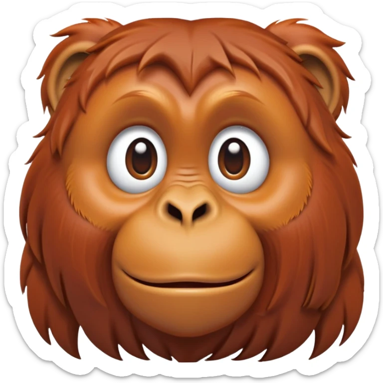 cinematic-cute-orangutan-portrait-emoji,-head-tilted-playfully-and-inquisitively,-with-a-gentle,-expressive-face-accented-by-soft,-flowing-fur-and-round,-sparkling-eyes-brimming-with-warmth,-simplified-yet-irresistibly-adorable-features sticker