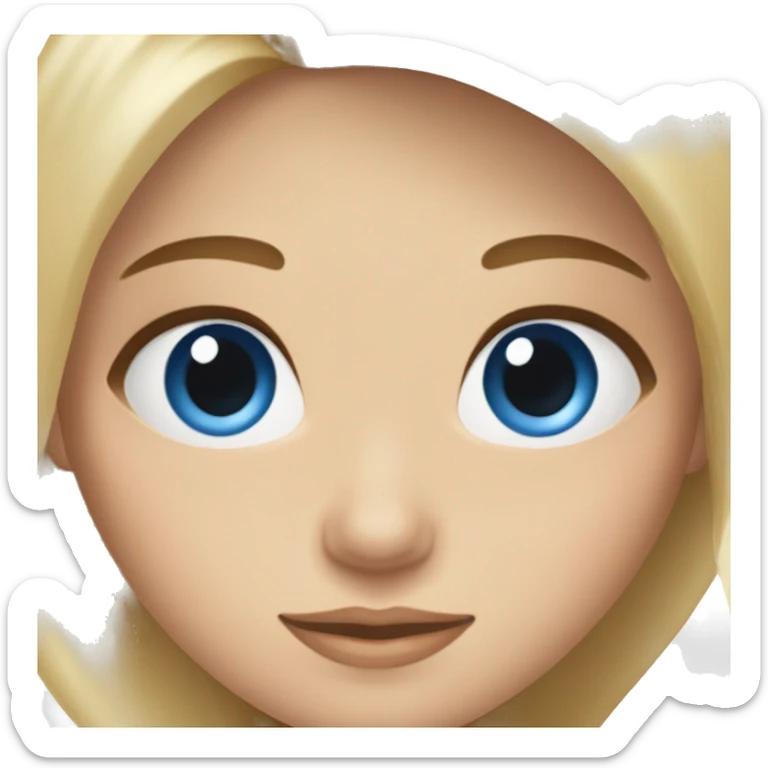 blonde girl blue eyes and brunete girl brown eyes sticker