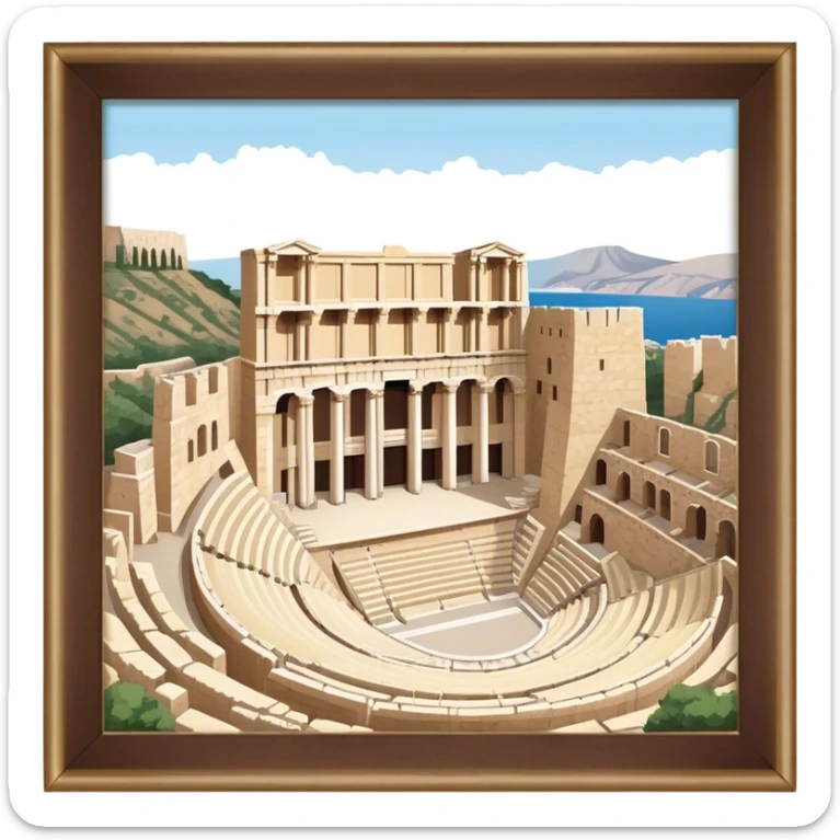 Odeon of Herodes Atticus Landmark Emoji – Depicting the ancient stone amphitheater on the Acropolis slopes. sticker