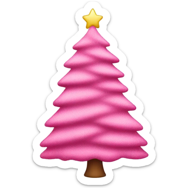 Pink christmas tree sticker