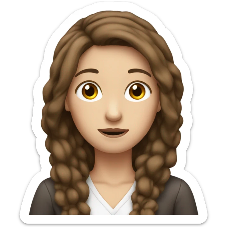 brown hair white skin woman face palm sticker