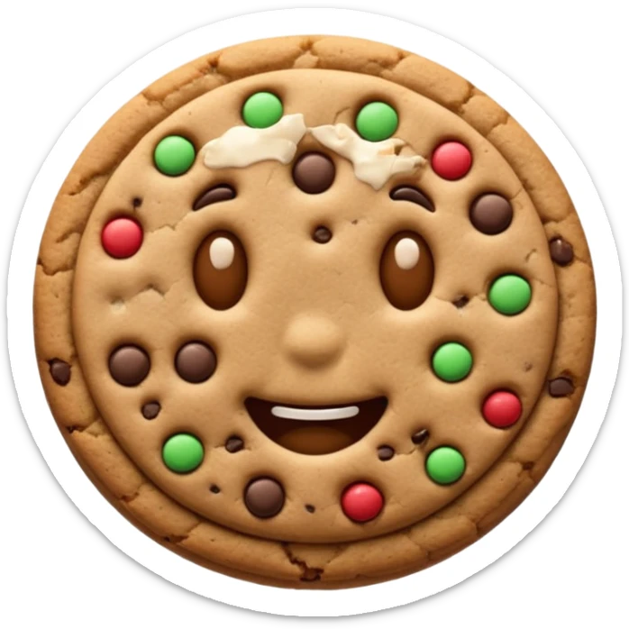 brown emojis of cookie, tulip, leaf, chocolate separately but only one of them sticker