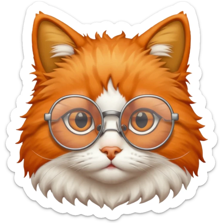 tête de chat avec lunettes sticker