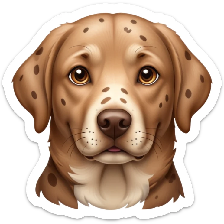 realistic portrait of a brown spotted Labrador retriever, natural lighting, detailed fur texture sticker