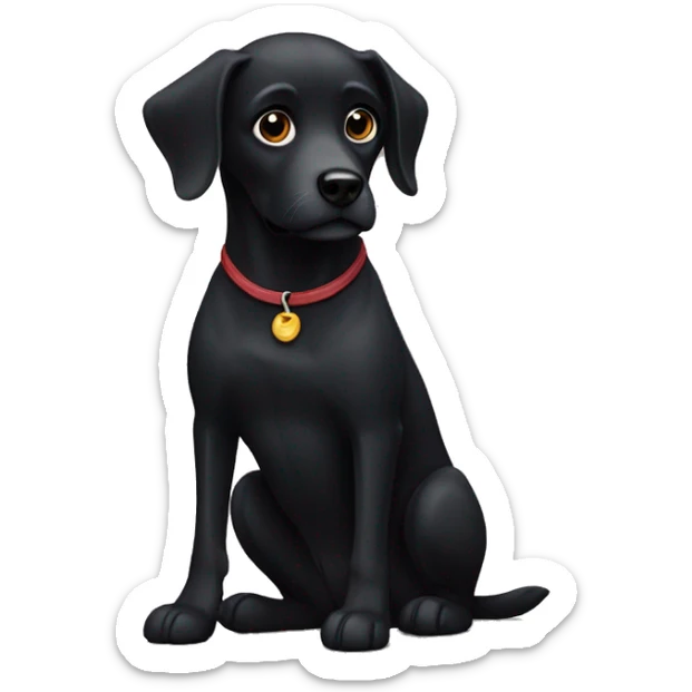 Black dog sticker