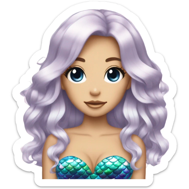 mermaid hime gyaru girl with fish scales sticker