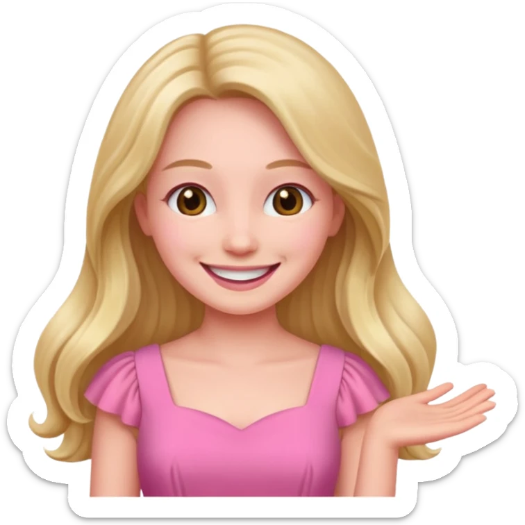 woman Social, diplomatic, stylish — the ultimate people-pleaser. in pink dress long hair 
more dinamic emoji  sticker