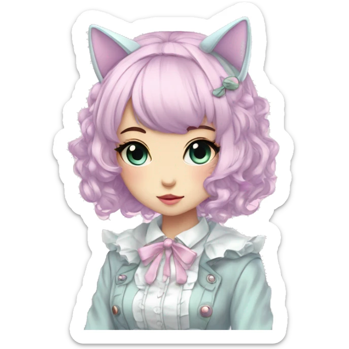Pastel Edgy Kawaii Cute Beautiful Elegant Pretty Anime Punk Lolita Catgirl sticker