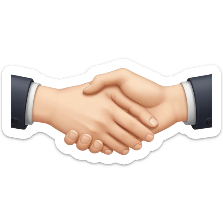 Apretón de manos emoji, solo manos, cinco dedos, sin brazos sticker