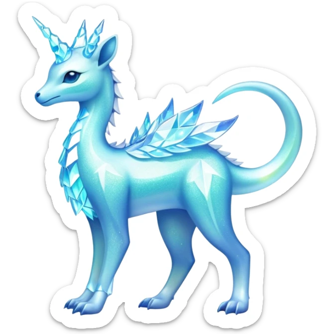 Shiny Exotic Colorful Ethereal Sparkly Amaura-Aurorus-Fakémon-hybrid-creature (full body)  sticker