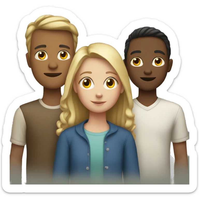 white Family with 3 kids : Eldest is girl and 2 boys sticker