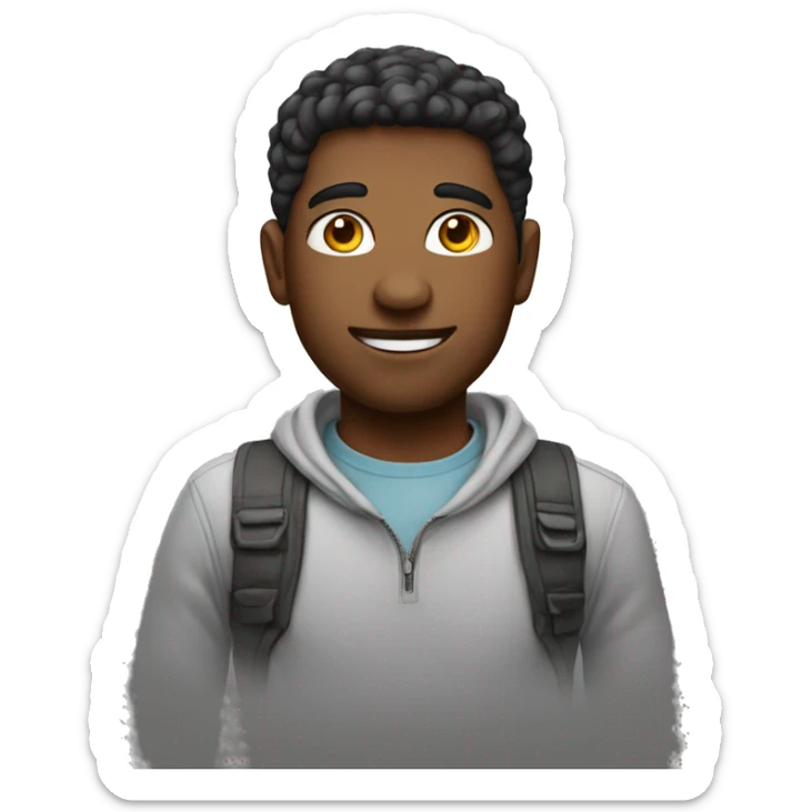 casual outdoor portrait of male more emoji like and less human like sticker