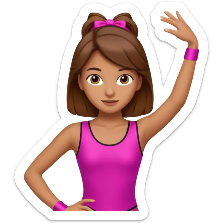 A preppy girl with brown hair and she is a Dancer sticker