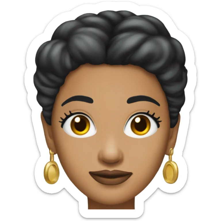 Tanned woman with black hair dressed in 1990s hip hop hair, makeup, and attire  sticker