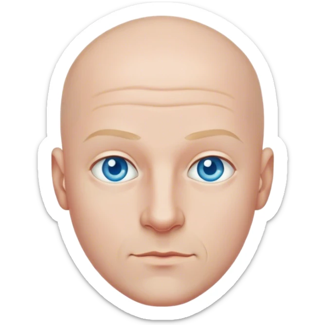 C’est un homme qui a pas de cheveux et qui a les yeux bleus  sticker