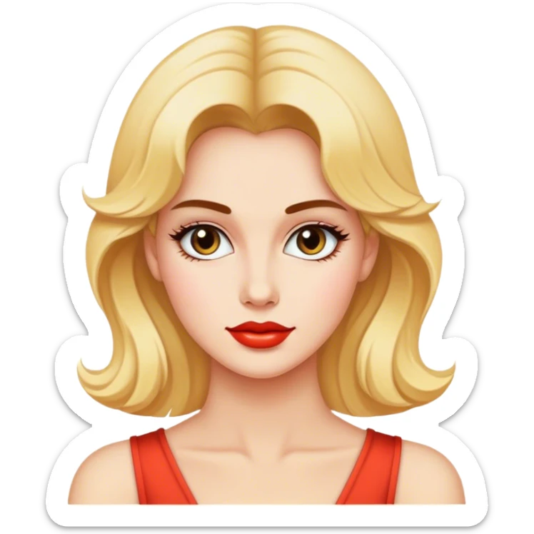 Beautiful woman in 1980’s woman fashion look sticker