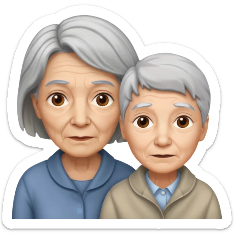 lo mismo que estas haciendo solo coloca alado de la abuela un hombre joven  sticker