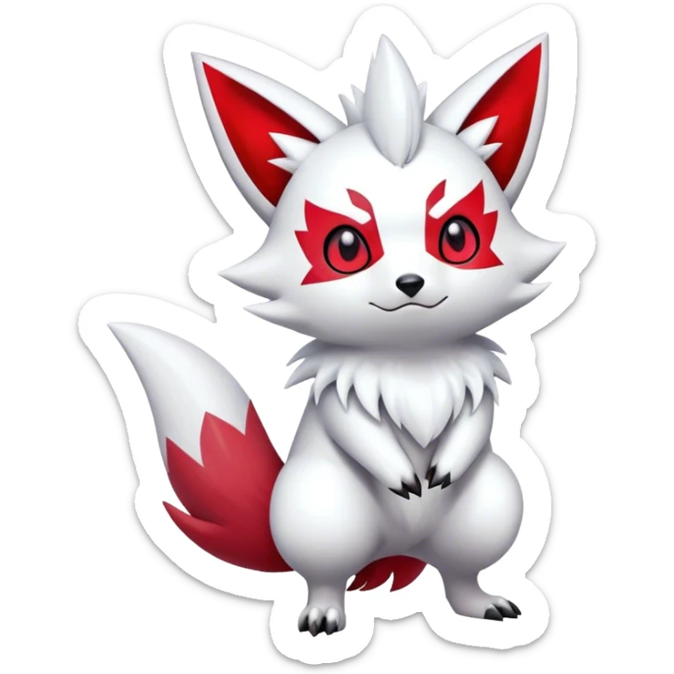 Epic Shiny Cool Cute Kawaii Zangoose-Zorua-Pokemon-fakemon-hybrid-animal Full Body  sticker