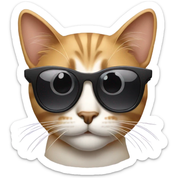Cat with sunglasses sticker