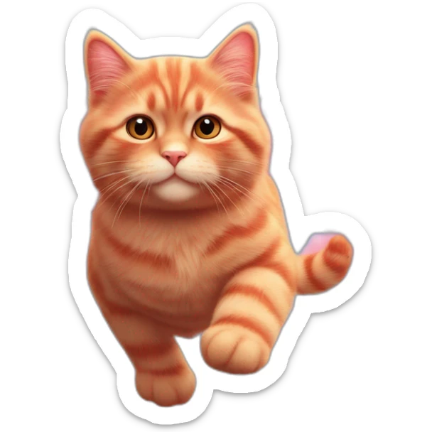 Fluffy plump red cat Cupid flies in the blue sky, rose petals, wings, pink clouds, Valentine's day, realistic, fine details, photorealism, cinematic, 8k, hyperdetailed, ultra detailed sticker