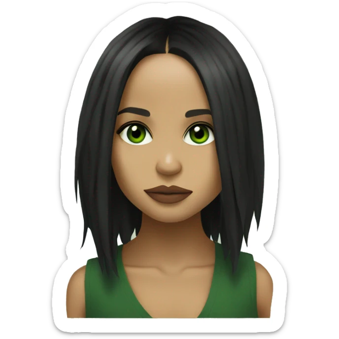 Zoë Kravitz, portrait, green eyes sticker