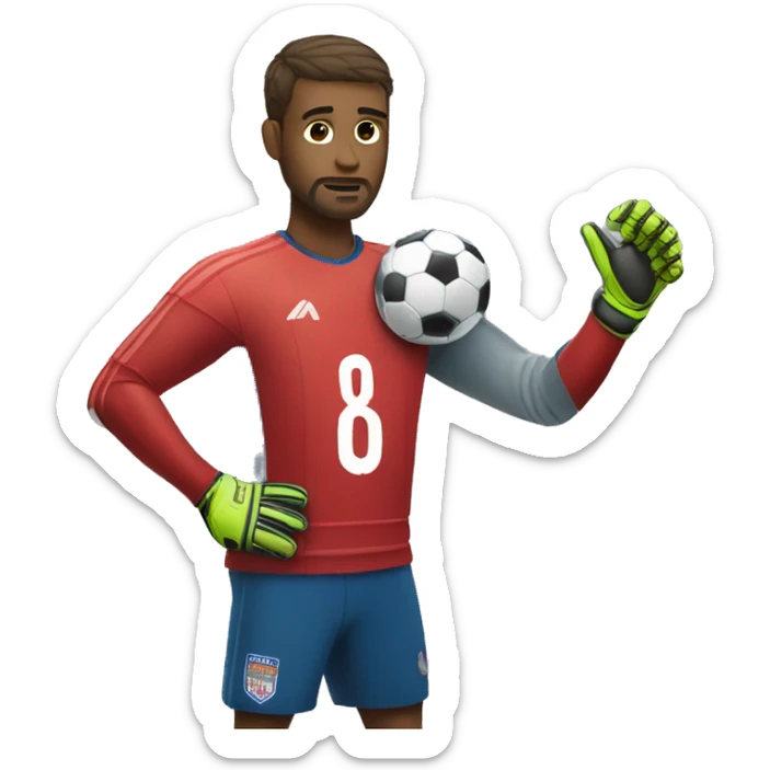 football goalkeeper standing, preparing to save a shot with nothing in his hands sticker