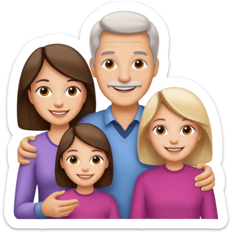 Familia : esposo , esposa , hija mayor , hija menor. sticker