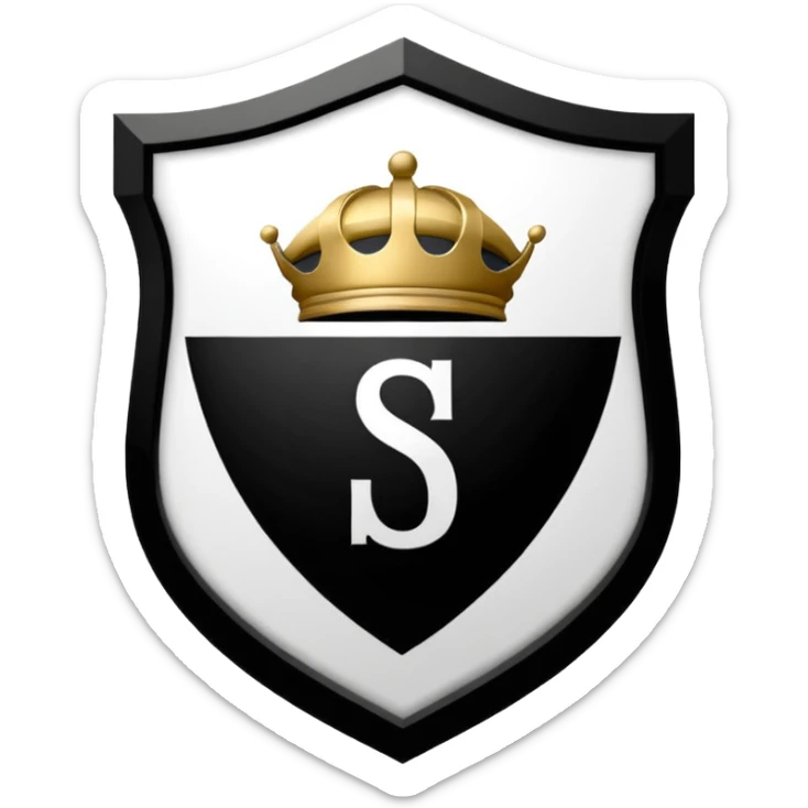 Football club  SV Angers logo, black and white striped shield with 1919 year, sports team emblem sticker