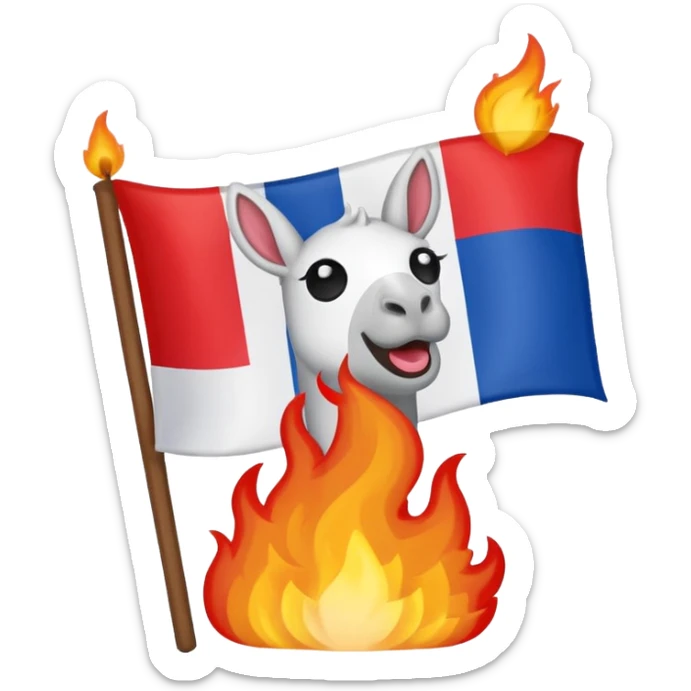 emoji bandera de francia ardiendo pero que sea la bandera de francia sticker