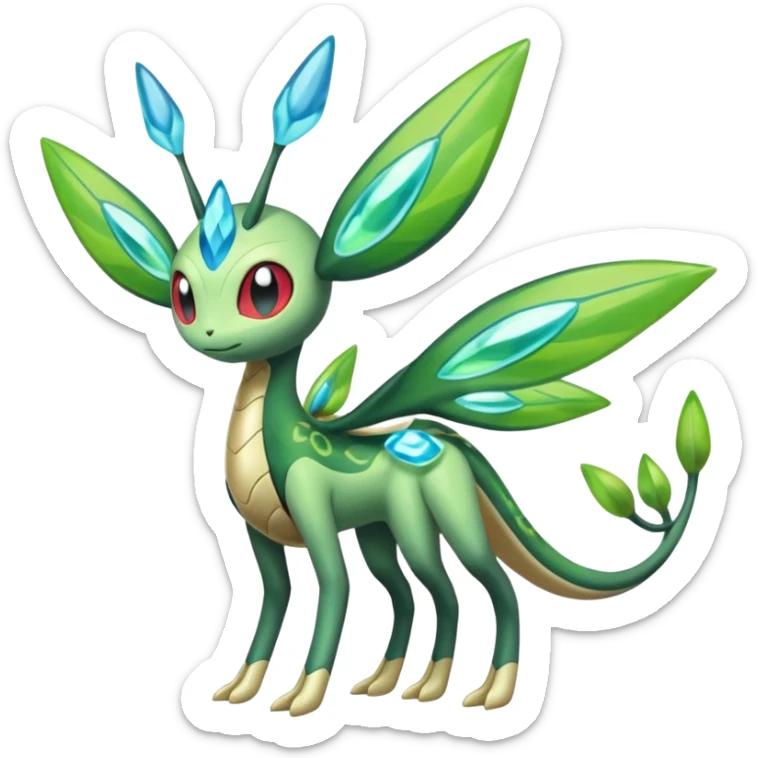 Meloetta-Flygon-Celebi-Cresselia-Zygarde-Electrike-Fakémon-fusion, full body sticker